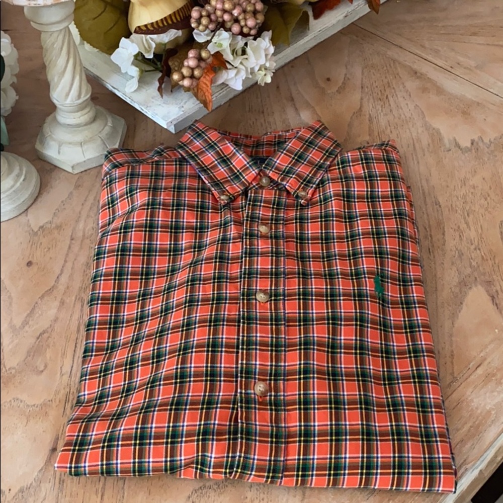 Ralph Lauren Men’s Orange Plaid Shirt
